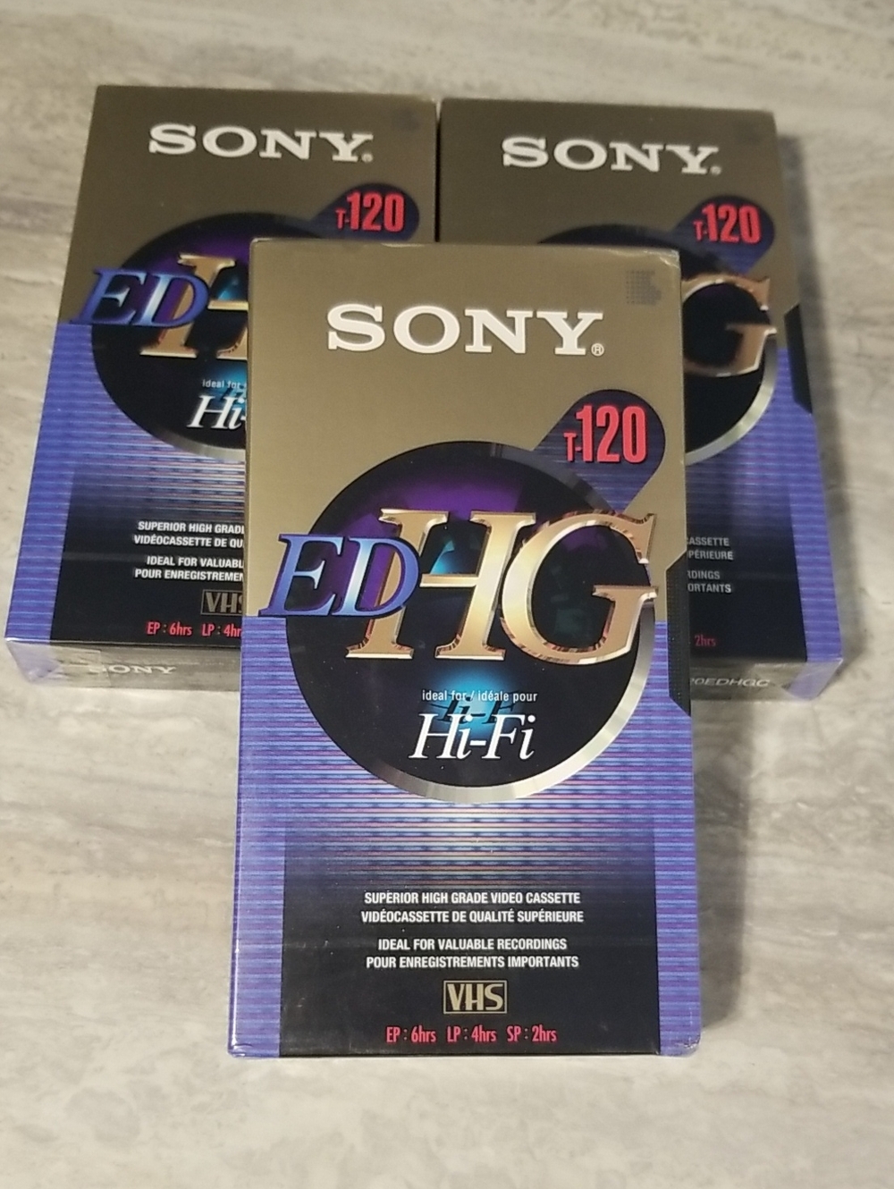 Sony ED-HG T-120 Hi‑Fi VHS Tape Lot